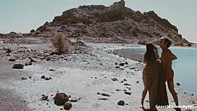 Lily Avidan and Tzila Karney deliver big tits blowjobs in retro Israel hippie scene