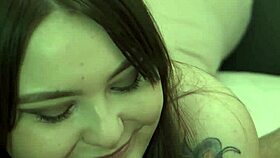 Cum Drips from Pussy as She Strap-On Pounds Him in Chastity Belt Blowjob