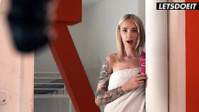 russian teen arteya wake up craving that morning bbc stretch in hostel? arteya moans loud