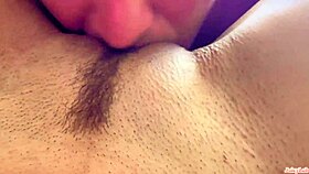 devouring juicy big pussy lips from hot brunette neighbor pov