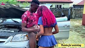 ebony pato bends over for outdoor police big cock pussy pounding instead of cuffs