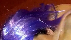 wig on deepthroat gagging face fucking sloppy throat bulge monster cock!