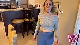 Friends mom in lingerie begs for my monster cock deepthroat and pussy ride till orgasm